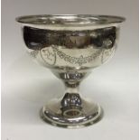 A good Irish silver sugar bowl decorated with flow