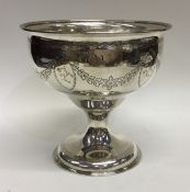 A good Irish silver sugar bowl decorated with flow