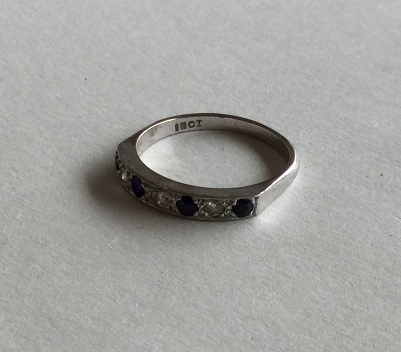 An 18 carat sapphire and diamond half eternity rin - Image 2 of 2