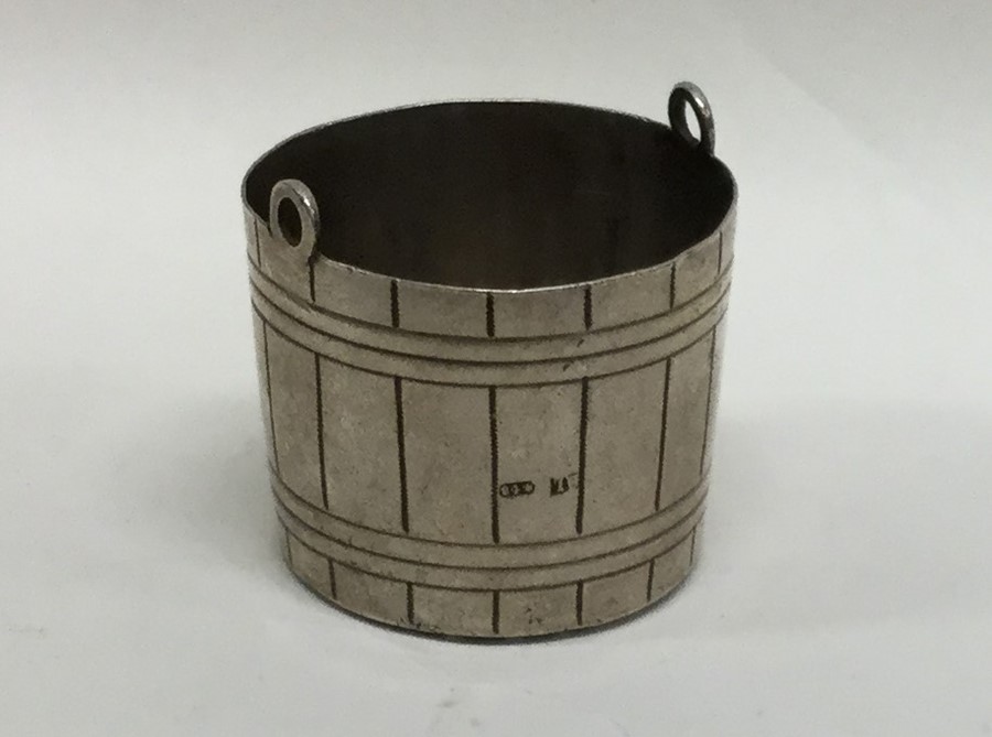 A Russian silver strainer in the form of a bucket. - Image 2 of 2