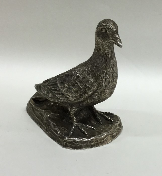 A good quality cast silver pigeon with textured bo - Image 2 of 2