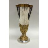 AURUN: A stylish silver and silver gilt vase decor