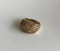 A good quality 9 carat diamond ring with textured