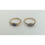 A good sapphire and diamond seven stone ring in 18
