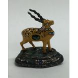 A novelty silver and enamelled model of an antelop