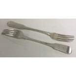 A pair of Provincial Irish silver table forks. By