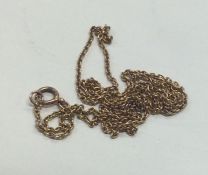 A 9 carat fancy link guard chain. Approx. 10.2 gra