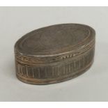 A Georgian oval silver bright cut snuff box with g