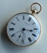 A gent's 9 carat pocket watch with engraved decora