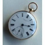 A gent's 9 carat pocket watch with engraved decora