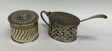 A small silver half fluted caddy together with a s