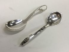 GEORG JENSEN: Two silver preserve spoons of typica
