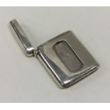 A large silver vesta case with hinged cover. Birmi