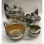 A good Georgian four piece Old Sheffield plated te