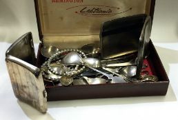 A bag containing silver and other cutlery, cigaret