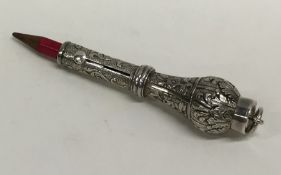 A good quality French silver extending pencil with