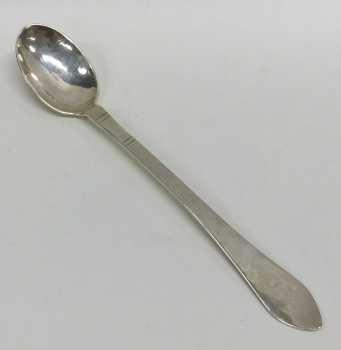 GEORG JENSEN: A stylish silver preserve spoons wit