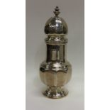 A tall Edwardian silver sugar caster on pedestal b