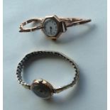 Two 9 carat wristwatches with expanding straps. Ap