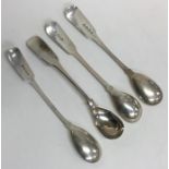 A group of four Irish silver fiddle pattern cruet