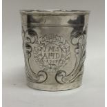 An 18th Century Norwegian silver beaker embossed w