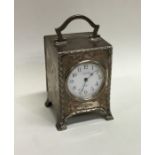 A good Edwardian silver mantle clock on bracket fe