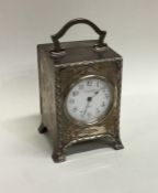 A good Edwardian silver mantle clock on bracket fe