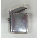 A silver hinged top vesta case. Birmingham. By D&F