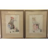 MICHAEL ANNALS (1938 - 1990): A pair of gilt framed and glazed p