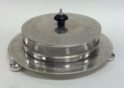 A Victorian silver circular bitter dish engraved w