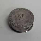 An Antique silver counter box with bright cut lift