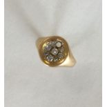 A gents 18 carat gold signet ring. Approx. 6.7 gra