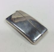A hinged top silver card case with gilt interior.