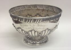 A heavy Maltese half fluted silver bowl. Approx. 5