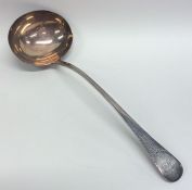 A Georgian silver bright cut soup ladle decorated