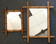 A pair of rectangular mirrors with bamboo effect f