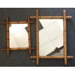 A pair of rectangular mirrors with bamboo effect f