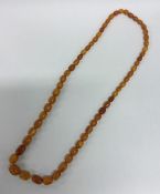 A graduated string of yellow amber beads with conc