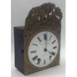 A French wall clock with white enamelled dial in b