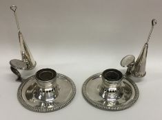 A novelty pair of Georgian silver storm lamps with