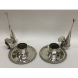 A novelty pair of Georgian silver storm lamps with