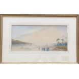 E LEWIS: A framed and glazed watercolour depicting