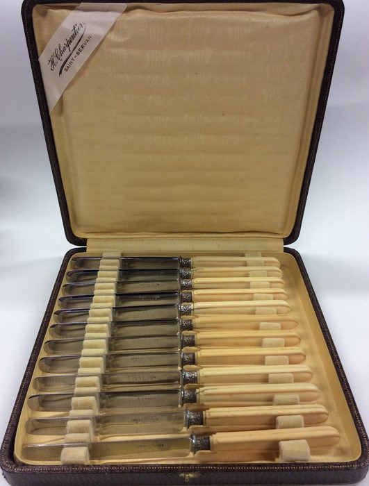 A good boxed set of ivory mounted knives. Est. £20 - Image 2 of 2