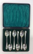 A set of six OE pattern and rat tail teaspoons. Sh