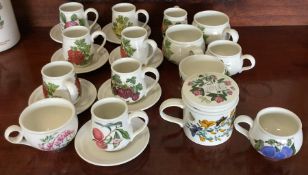 A Portmeirion coffee set together with other cups.