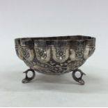 An Indian silver bonbon dish attractively decorate