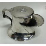 An unusual Edwardian silver hinged top shaving cup