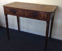 A good Georgian two drawer side table decorated wi