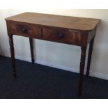 A good Georgian two drawer side table decorated wi