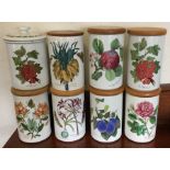 Eight Portmeirion storage jars and covers. Est. £1